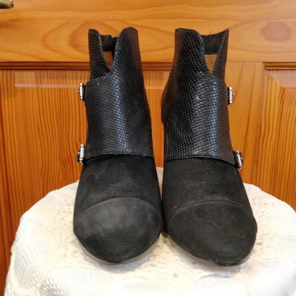 Coach Black Booties Tina Monk Strap Buckle  8.5 B - Picture 4 of 8